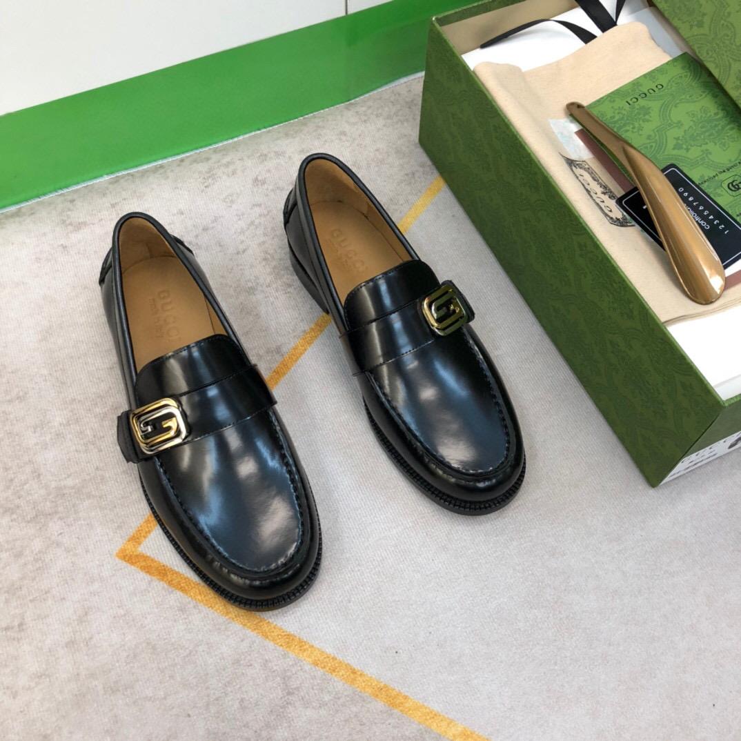 Gucci Logo-plaque Leather Loafers (Upon Uk Size) - DopestKickz