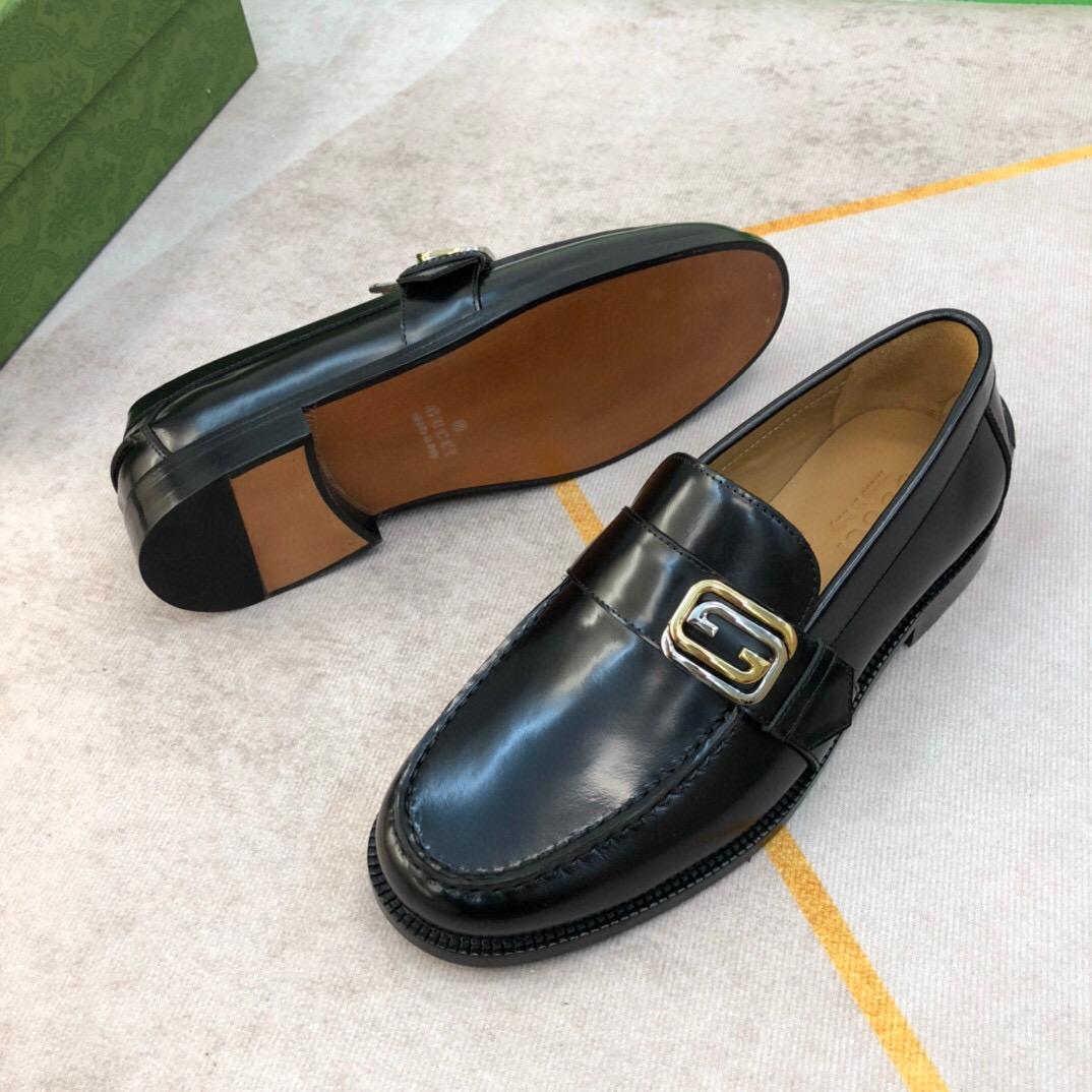 Gucci Logo-plaque Leather Loafers (Upon Uk Size) - DopestKickz