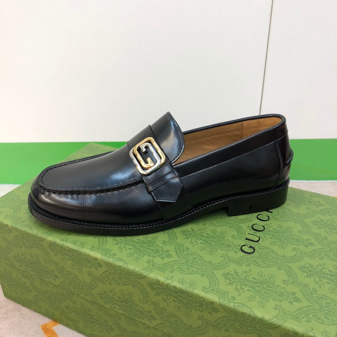 Gucci Logo-plaque Leather Loafers (Upon Uk Size) - DopestKickz