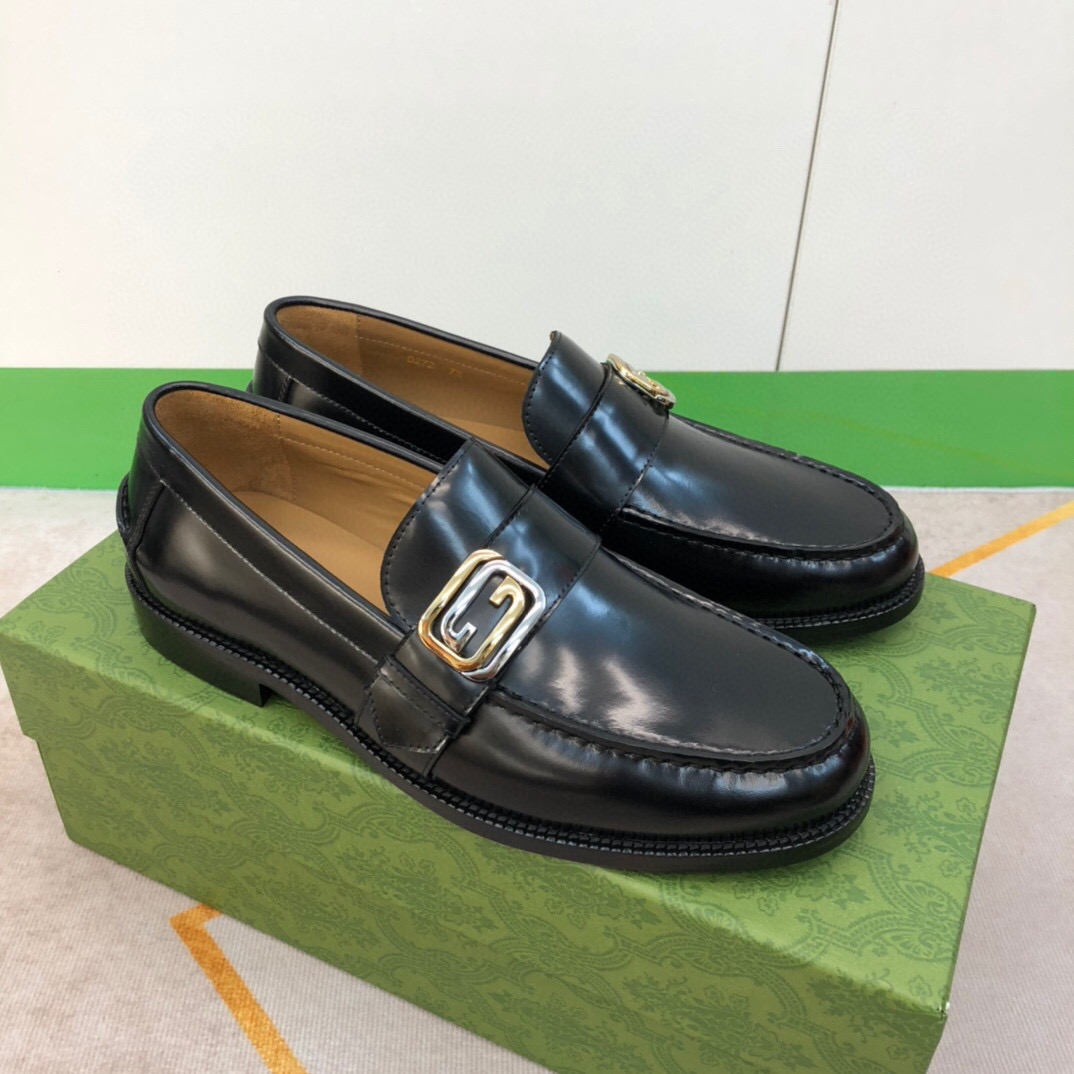 Gucci Logo-plaque Leather Loafers (Upon Uk Size) - DopestKickz