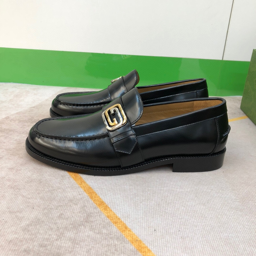Gucci Logo-plaque Leather Loafers (Upon Uk Size) - DopestKickz