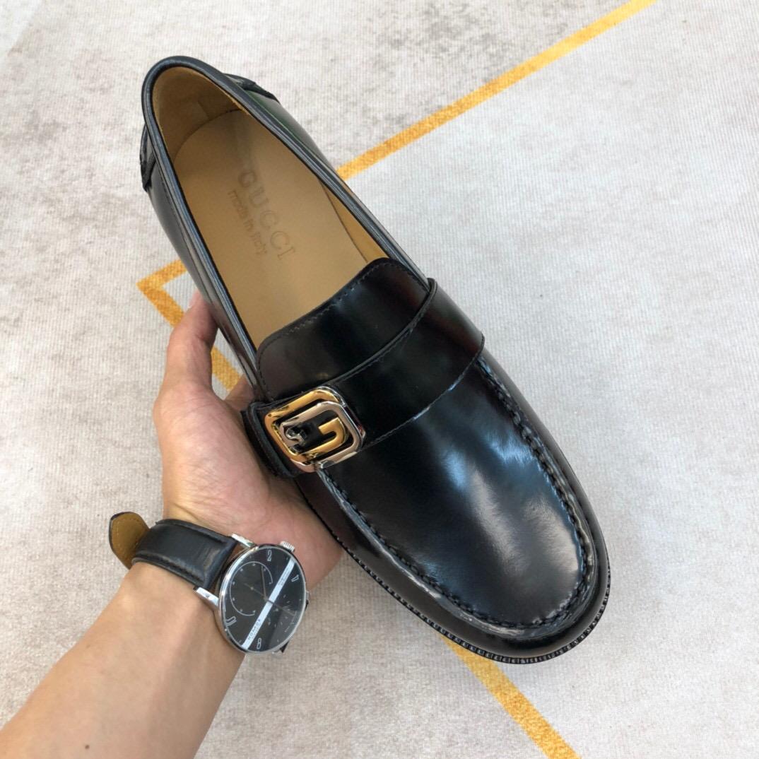 Gucci Logo-plaque Leather Loafers (Upon Uk Size) - DopestKickz