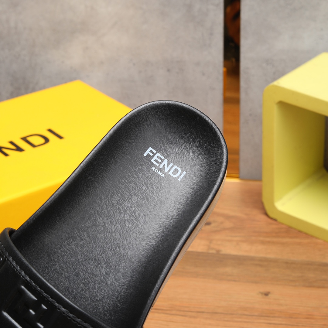 Fendi Black Slides - DopestKickz