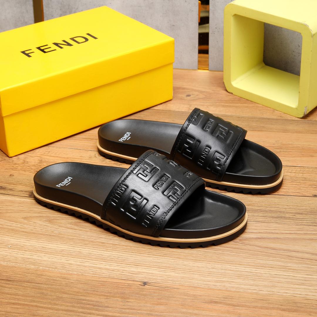 Fendi Black Slides - DopestKickz