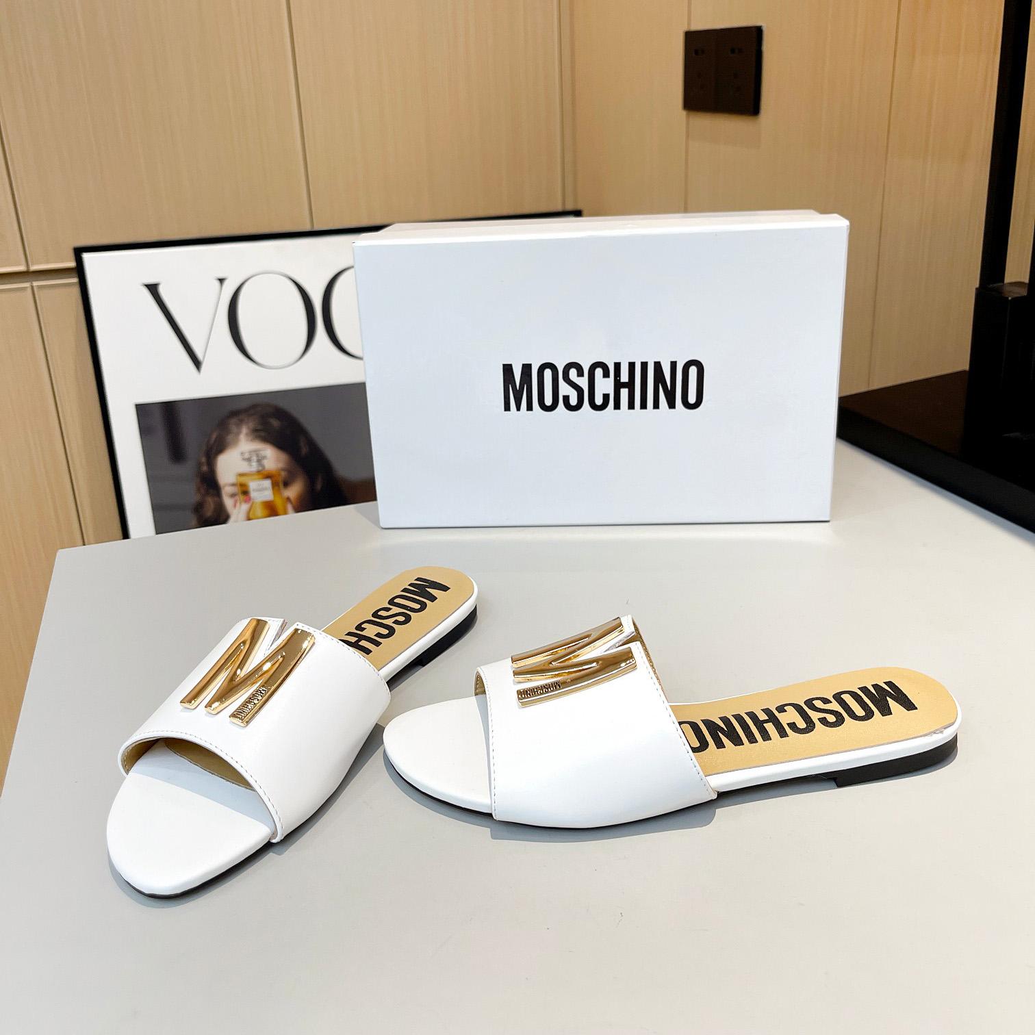 Moschino M Plaque Sandals - DopestKickz