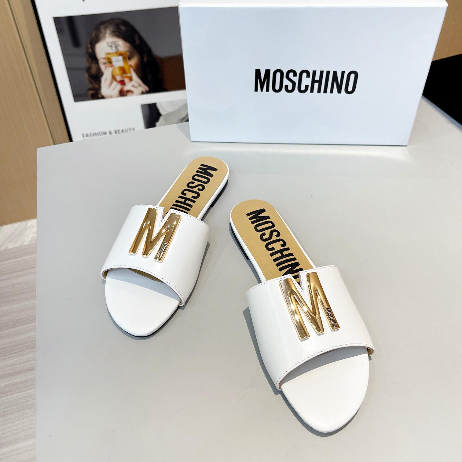 Moschino M Plaque Sandals - DopestKickz