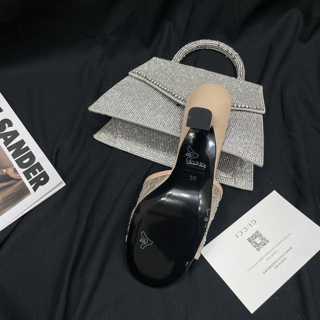 Gucci Women's GG Mid-heel Slide Sandal - DopestKickz