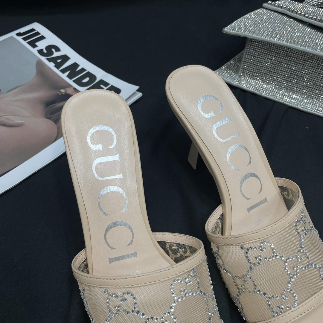 Gucci Women's GG Mid-heel Slide Sandal - DopestKickz