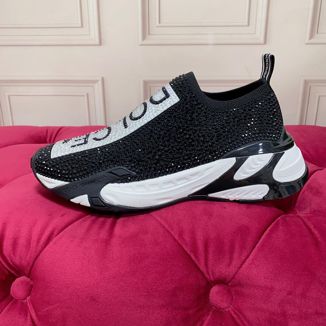 Dolce & Gabbana Fast Sneakers With Fusible Rhinestones - DopestKickz