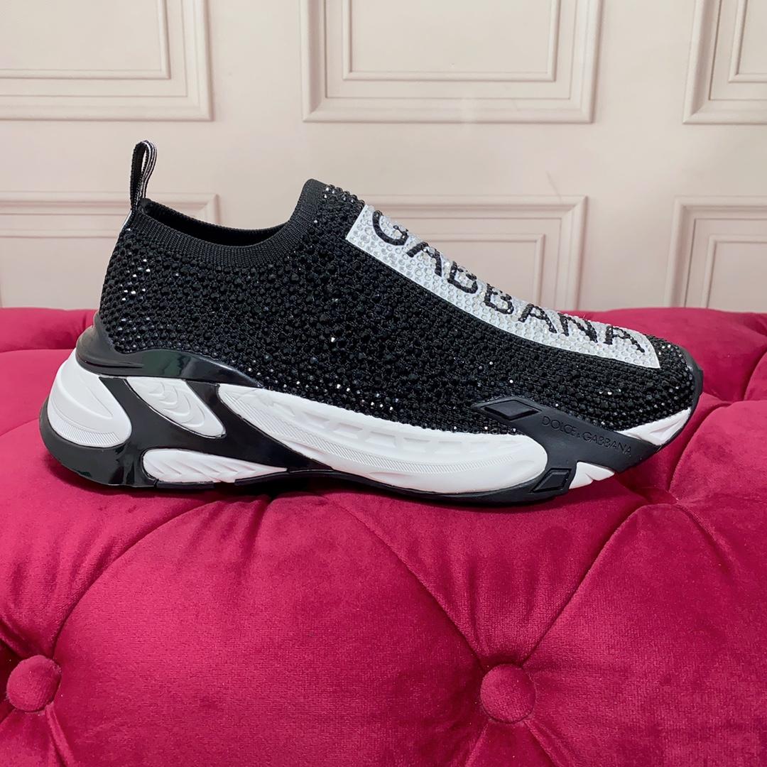 Dolce & Gabbana Fast Sneakers With Fusible Rhinestones - DopestKickz