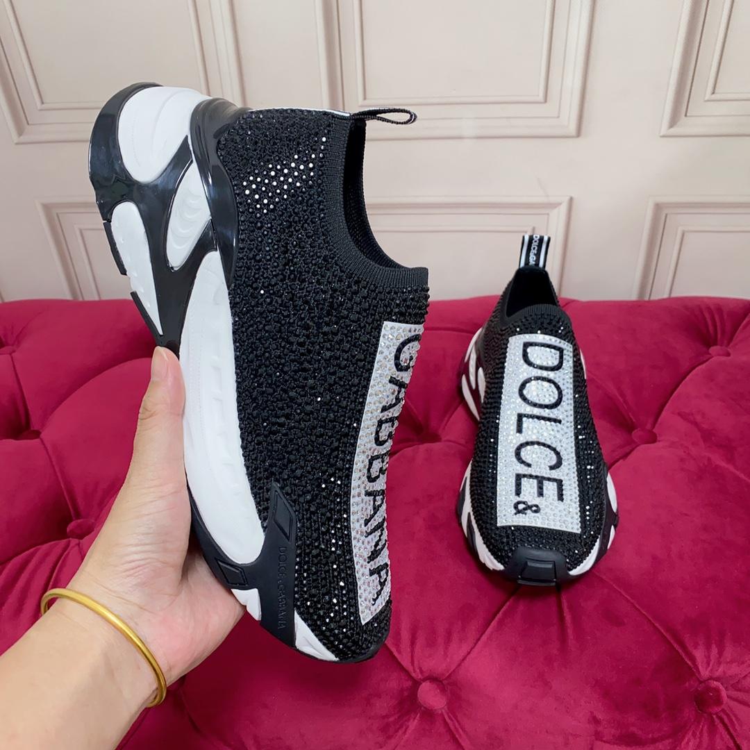 Dolce & Gabbana Fast Sneakers With Fusible Rhinestones - DopestKickz