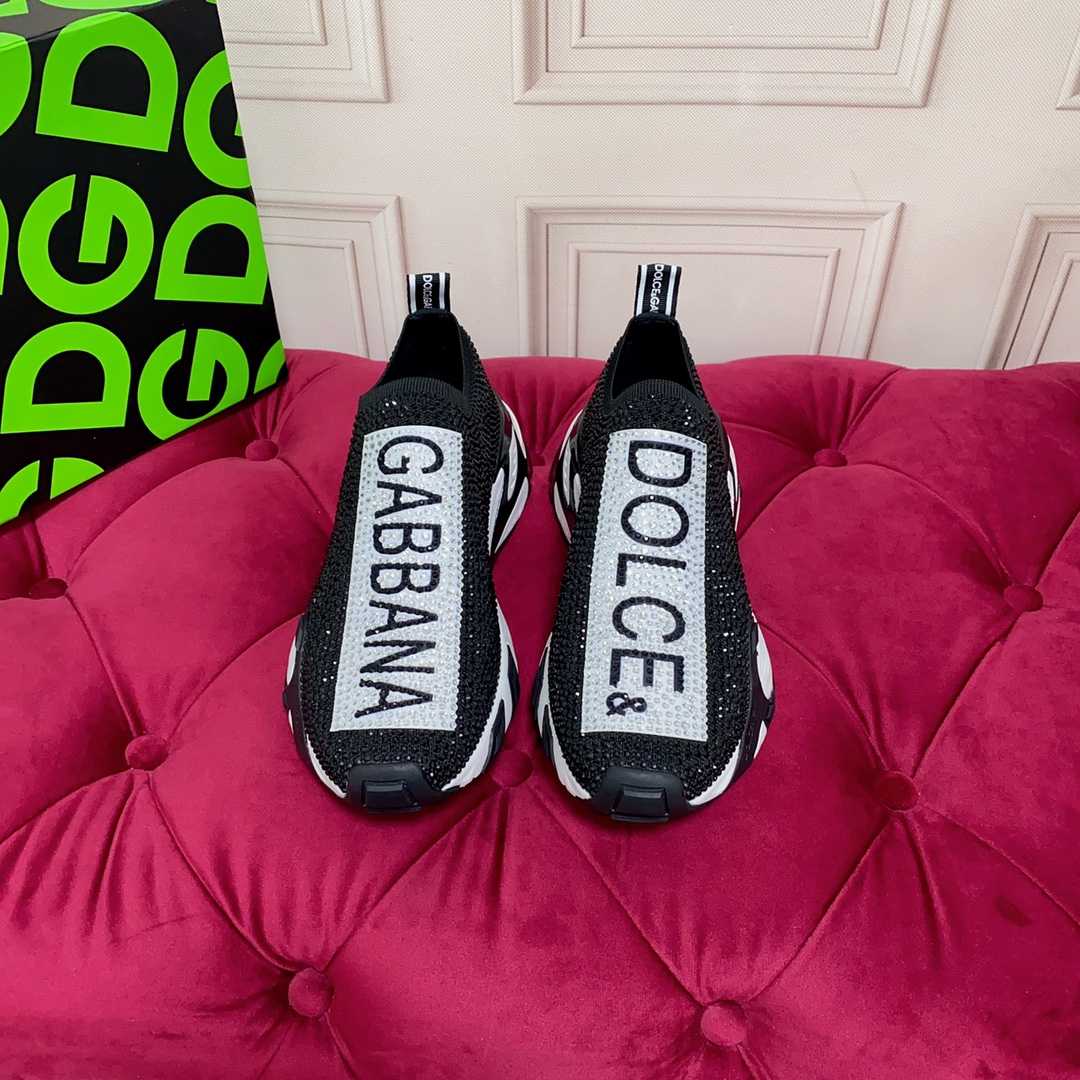 Dolce & Gabbana Fast Sneakers With Fusible Rhinestones - DopestKickz