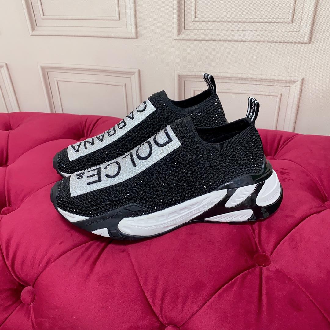 Dolce & Gabbana Fast Sneakers With Fusible Rhinestones - DopestKickz