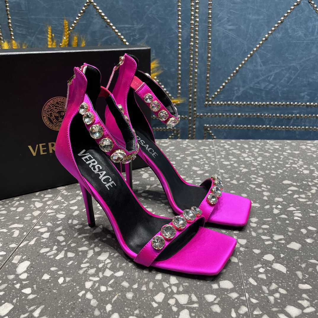 Versace Crystal Satin Sandals - DopestKickz