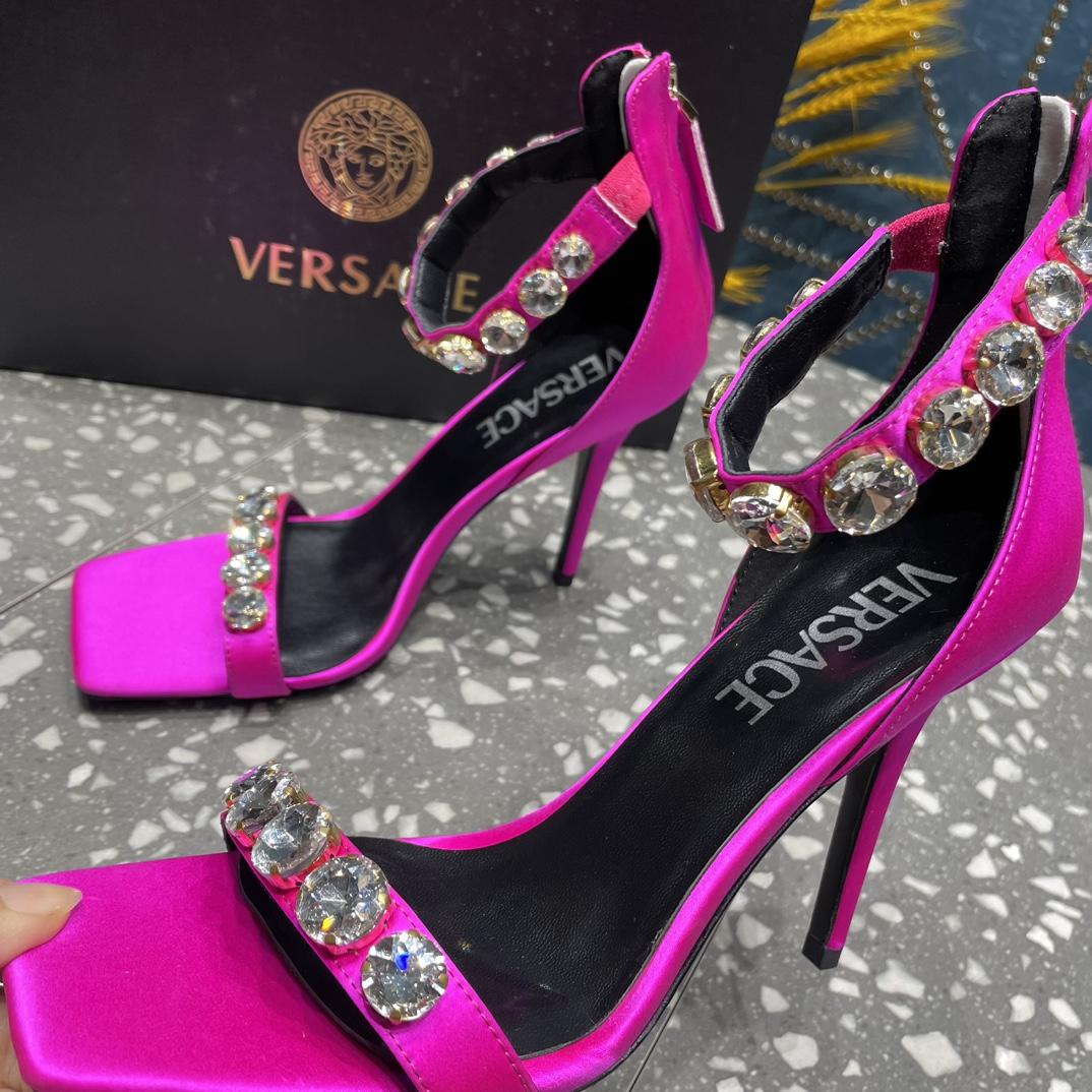 Versace Crystal Satin Sandals - DopestKickz