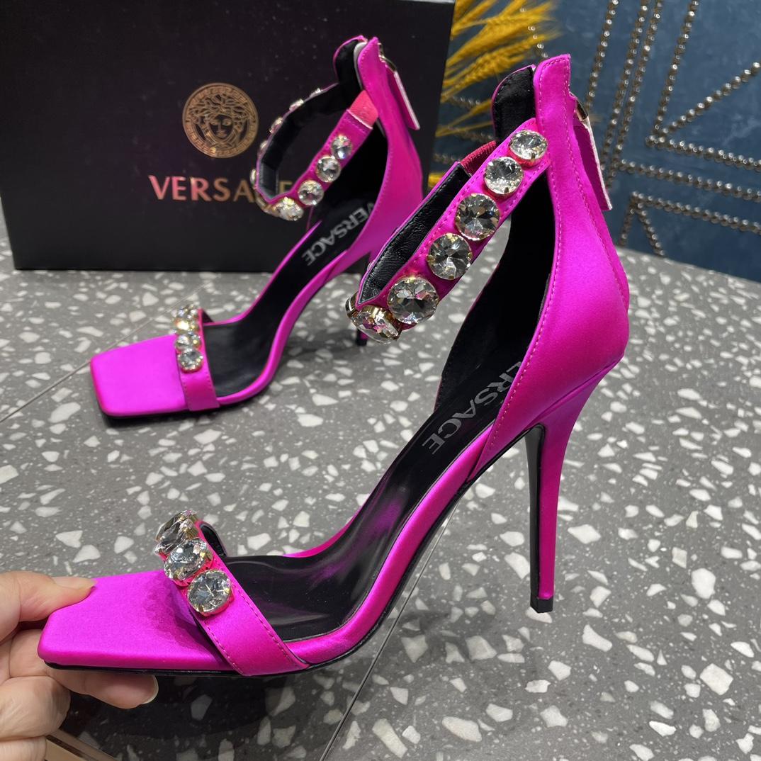 Versace Crystal Satin Sandals - DopestKickz