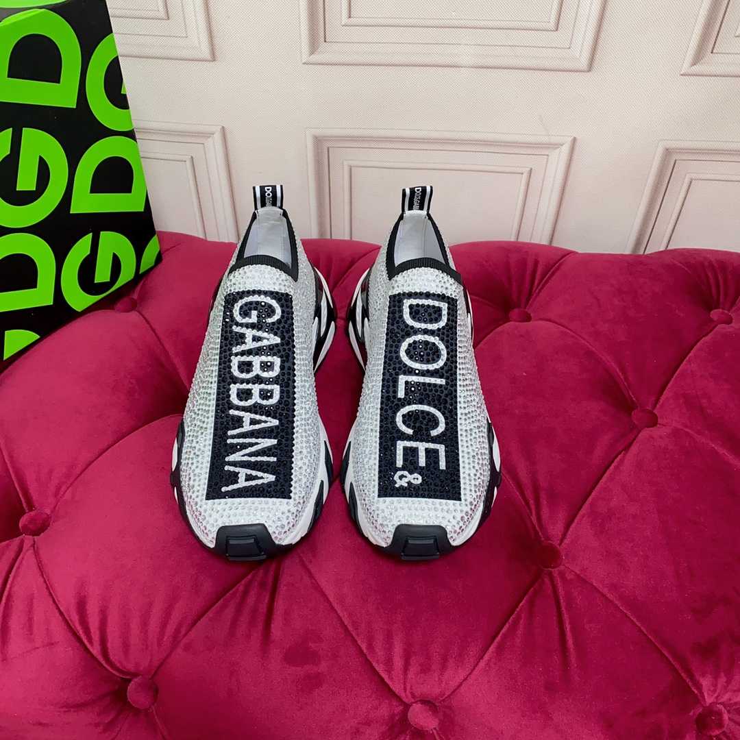 Dolce & Gabbana Fast Sneakers With Fusible Rhinestones - DopestKickz