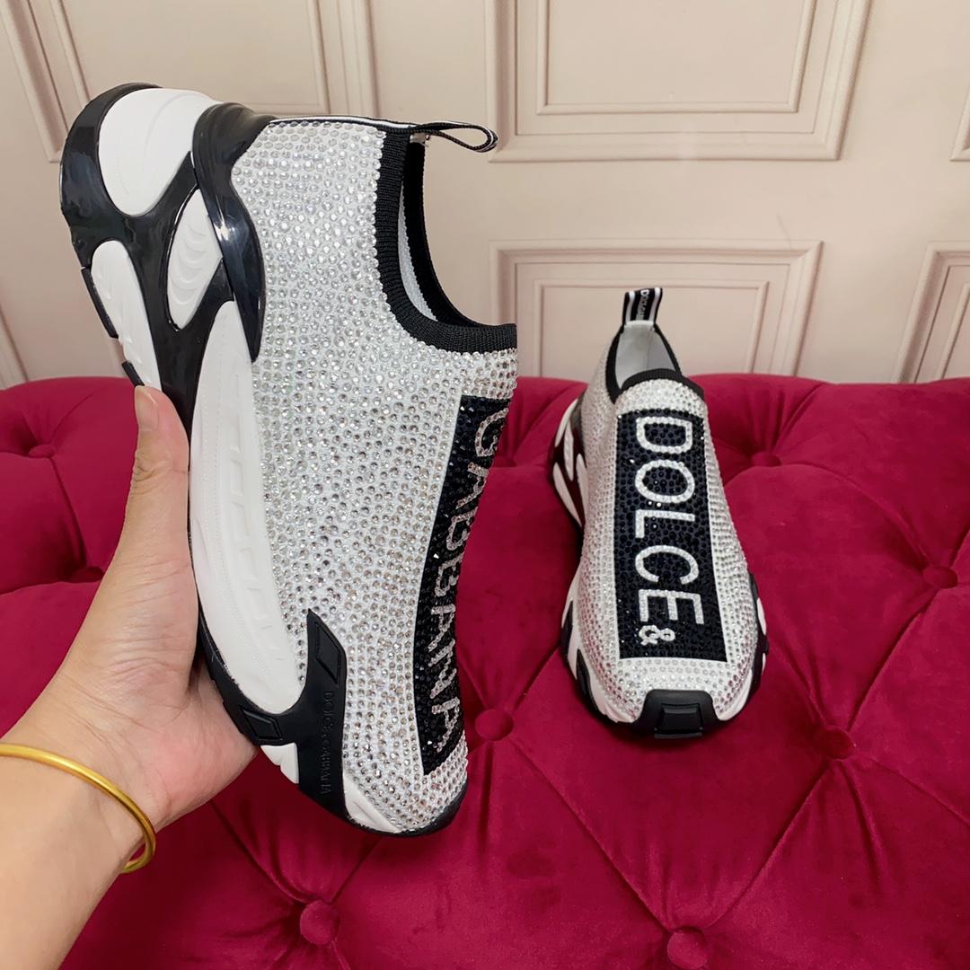 Dolce & Gabbana Fast Sneakers With Fusible Rhinestones - DopestKickz