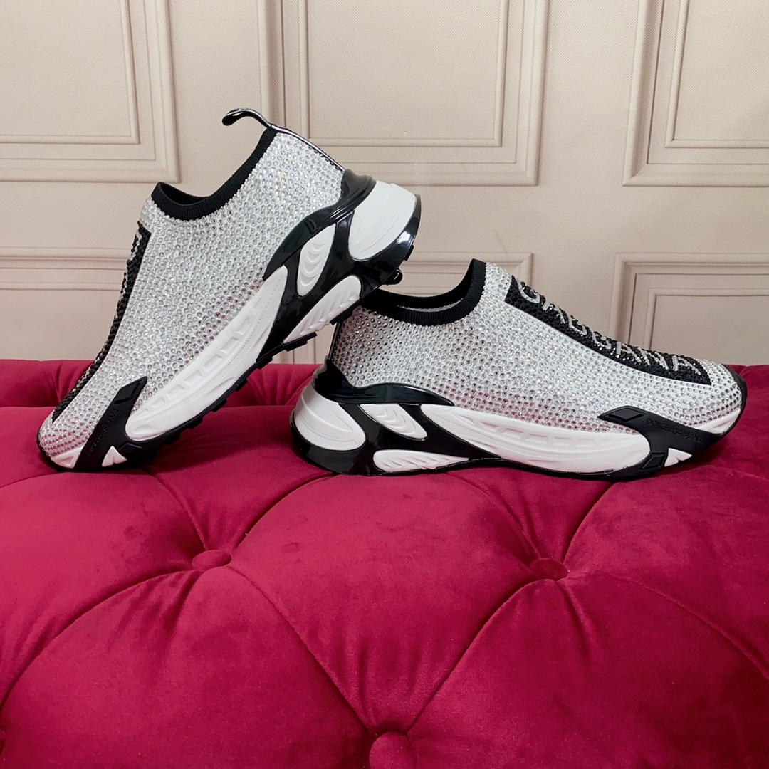 Dolce & Gabbana Fast Sneakers With Fusible Rhinestones - DopestKickz