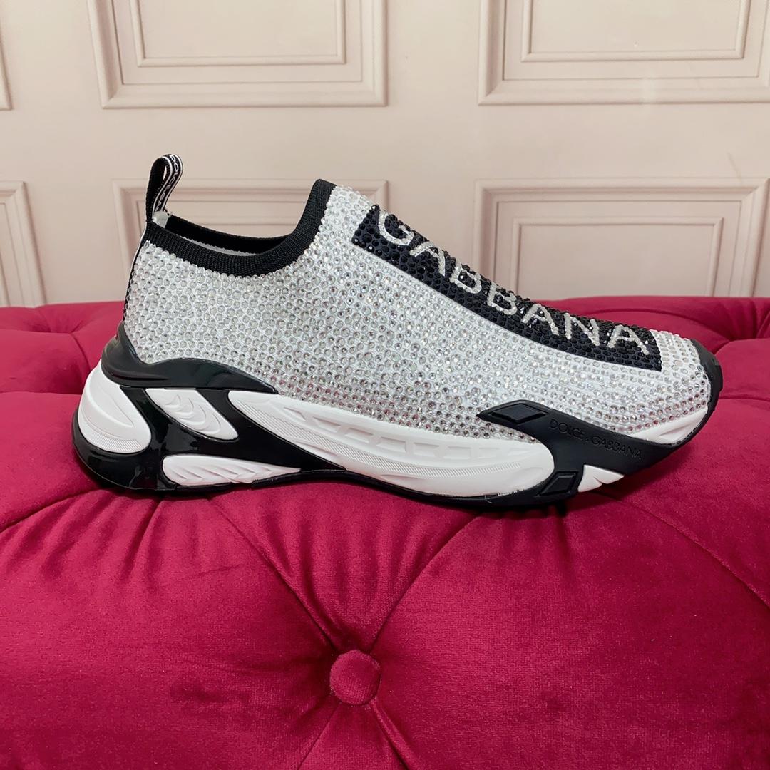 Dolce & Gabbana Fast Sneakers With Fusible Rhinestones - DopestKickz