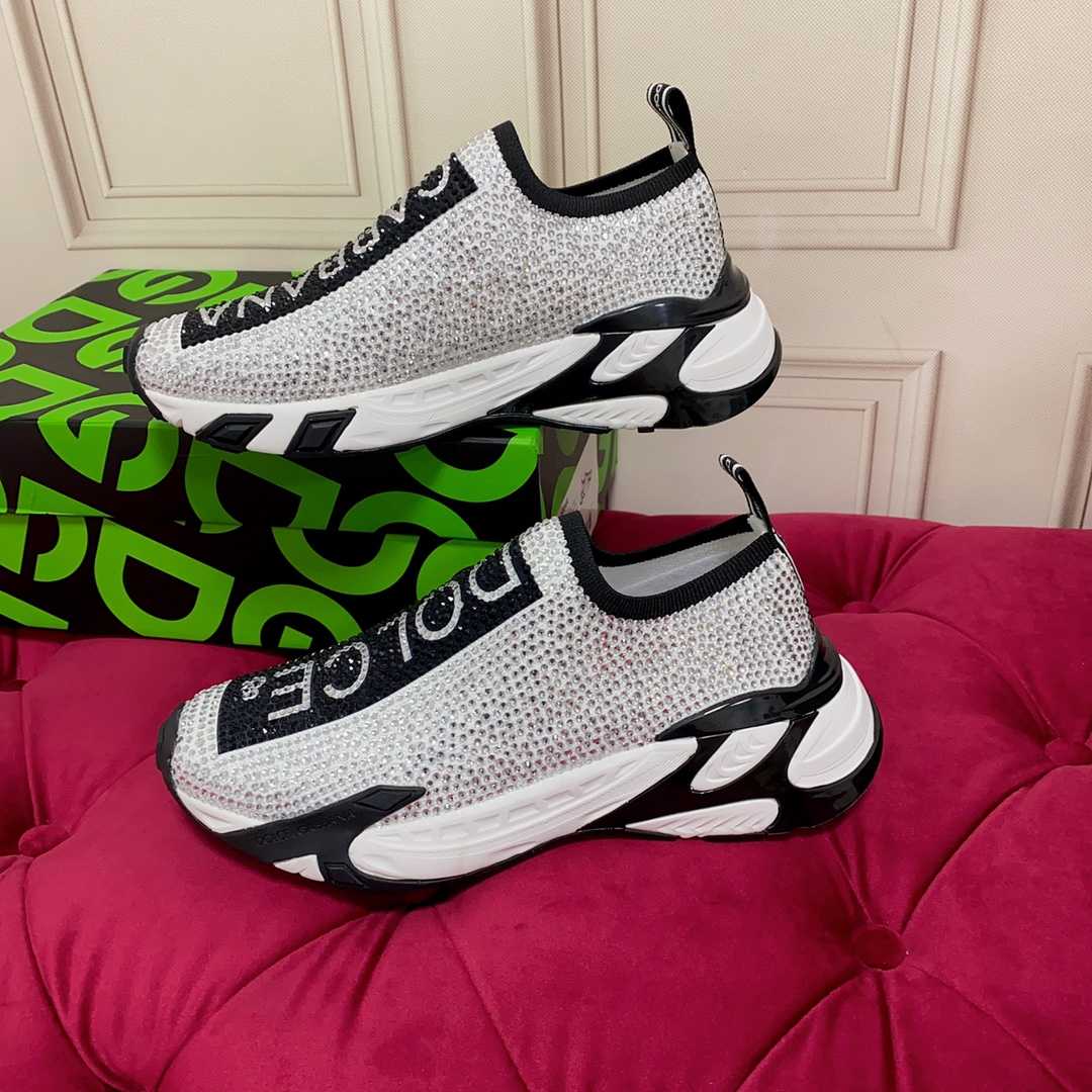 Dolce & Gabbana Fast Sneakers With Fusible Rhinestones - DopestKickz