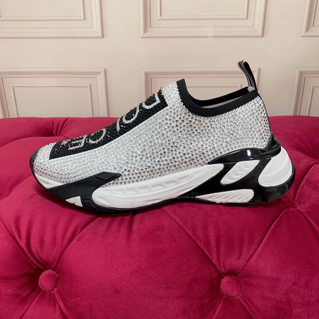 Dolce & Gabbana Fast Sneakers With Fusible Rhinestones - DopestKickz