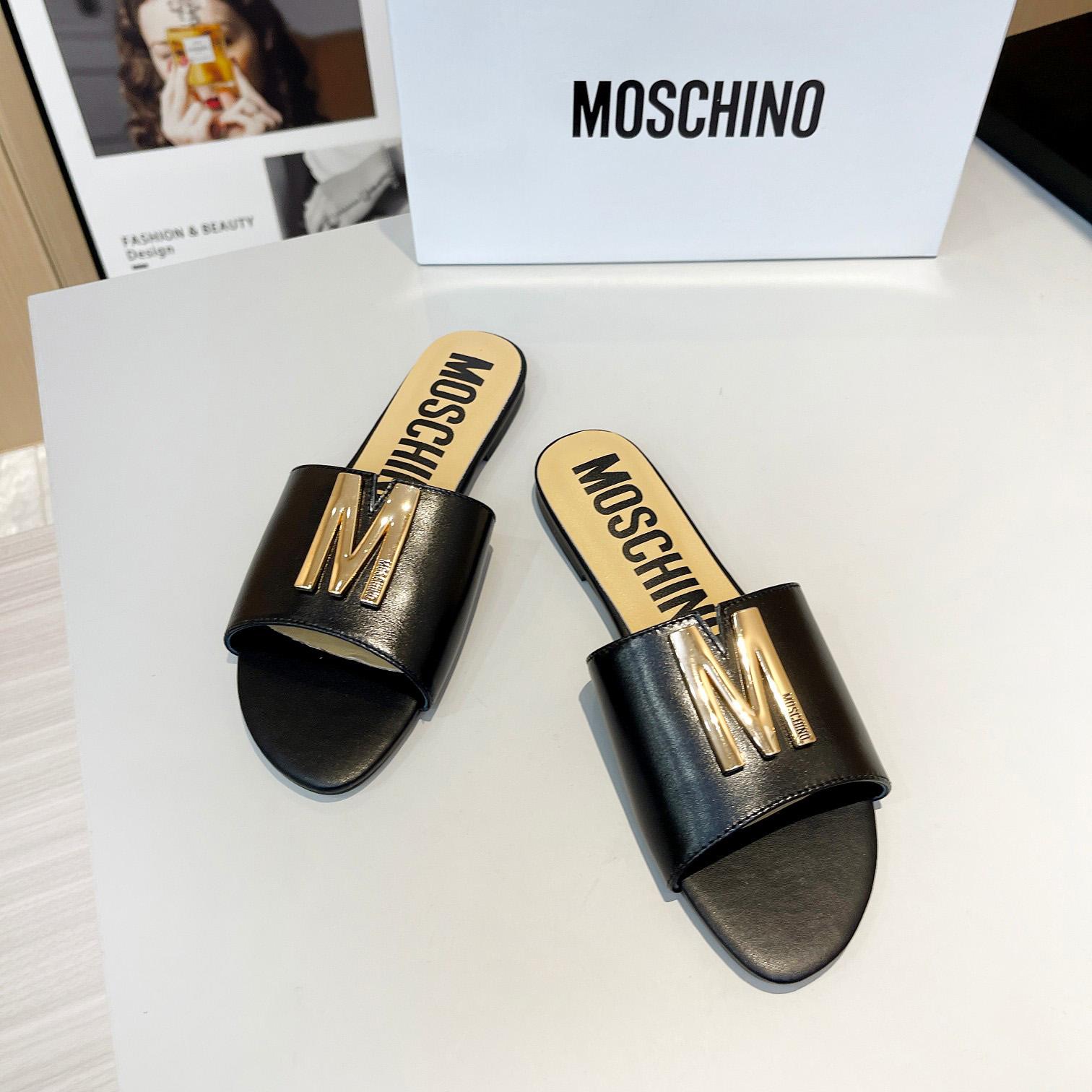 Moschino M Plaque Sandals - DopestKickz