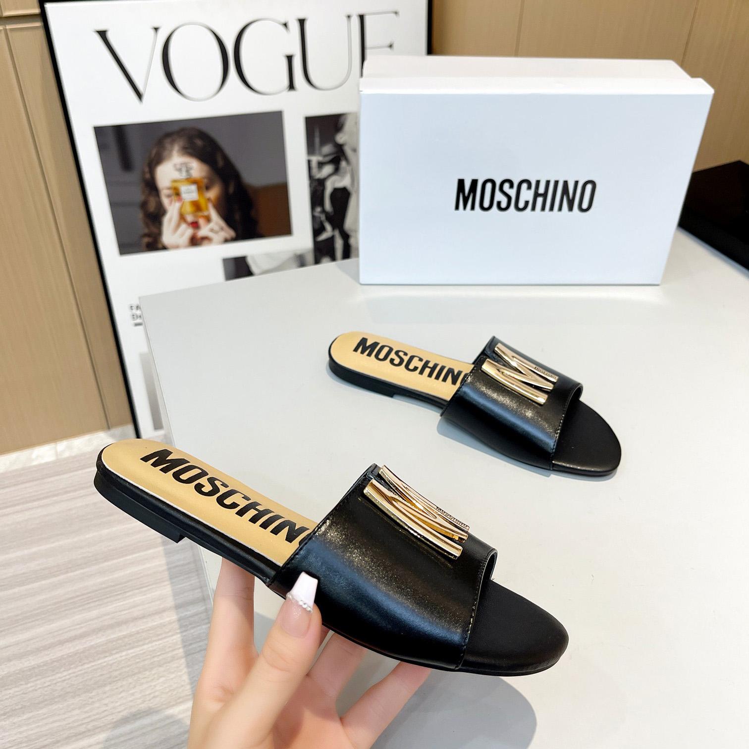 Moschino M Plaque Sandals - DopestKickz