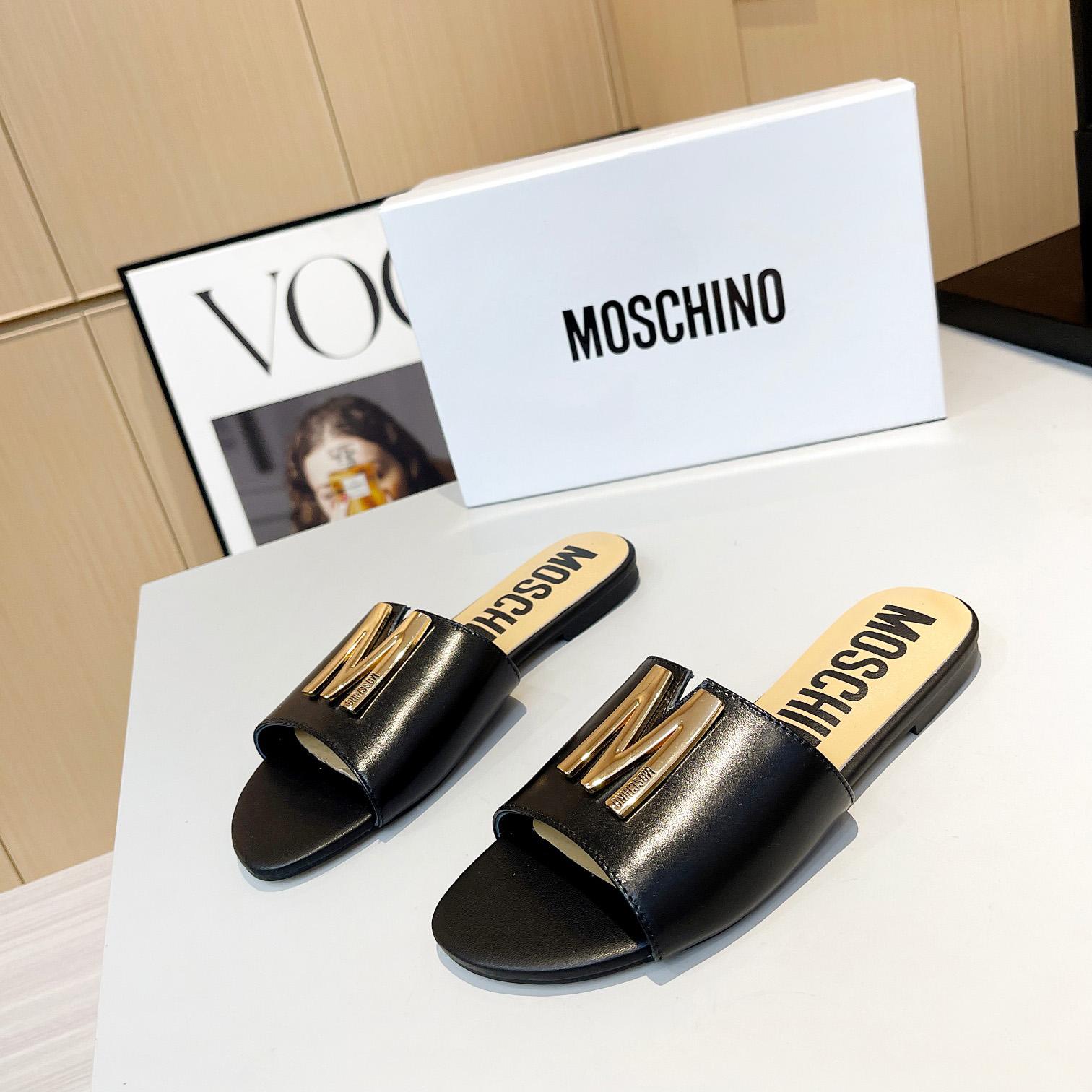 Moschino M Plaque Sandals - DopestKickz