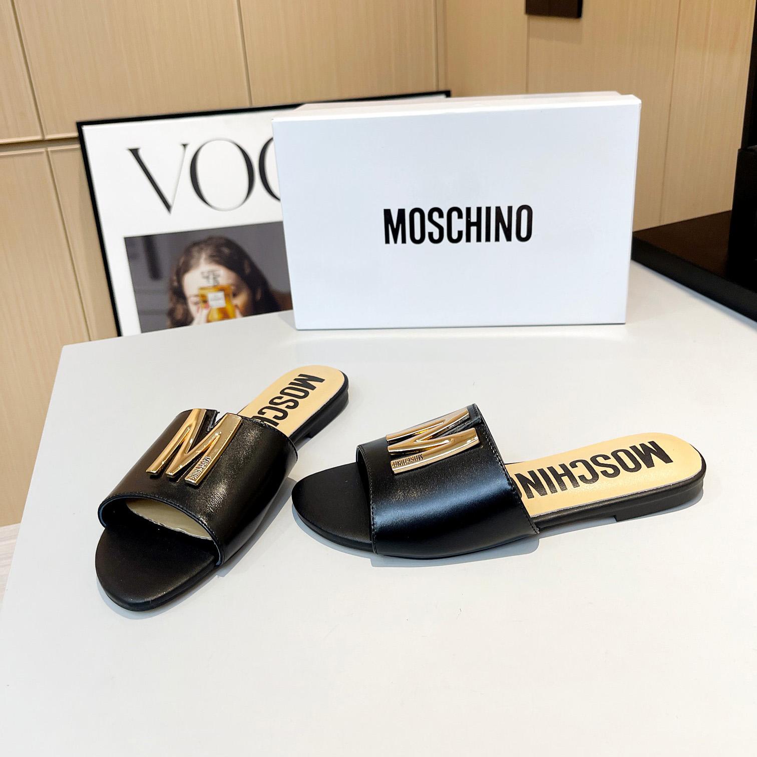 Moschino M Plaque Sandals - DopestKickz