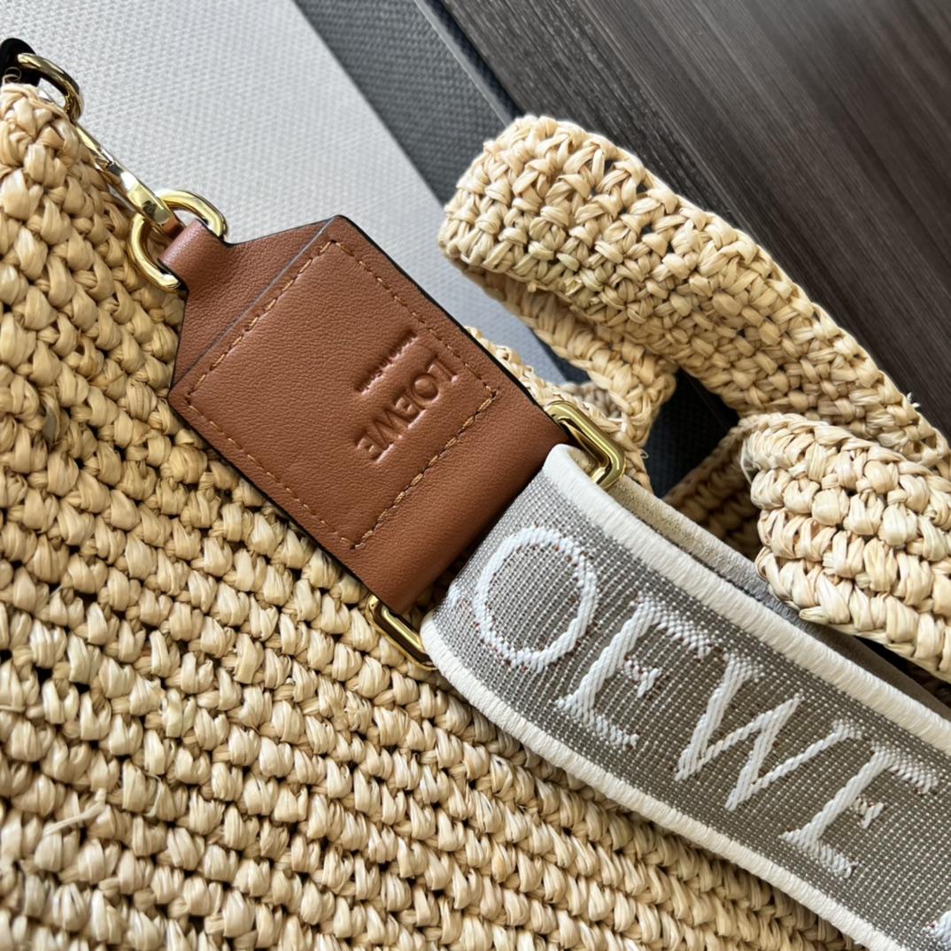 Loewe Mini Slit Bag In raffia And Calfskin - DopestKickz