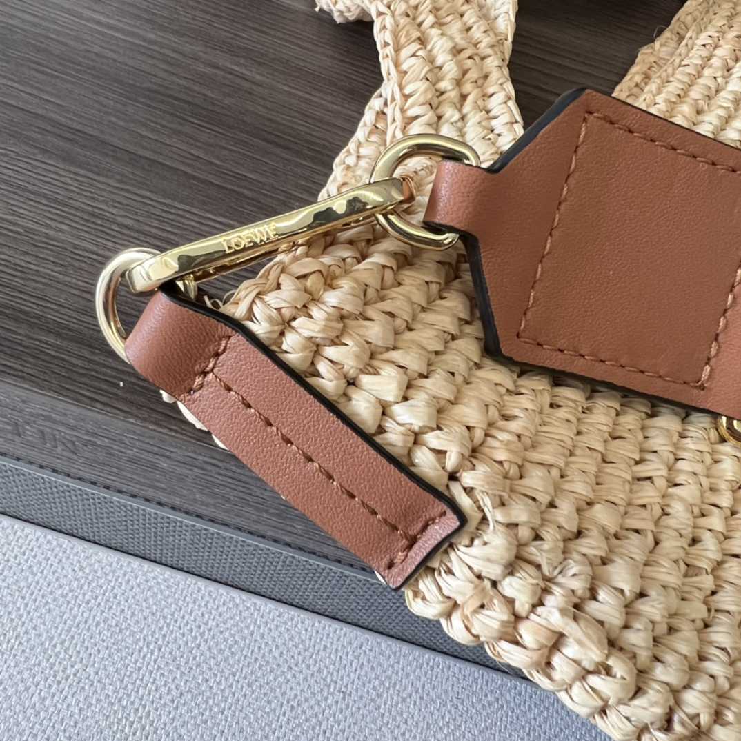 Loewe Mini Slit Bag In raffia And Calfskin - DopestKickz