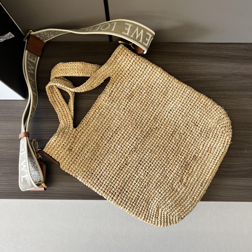 Loewe Mini Slit Bag In raffia And Calfskin - DopestKickz