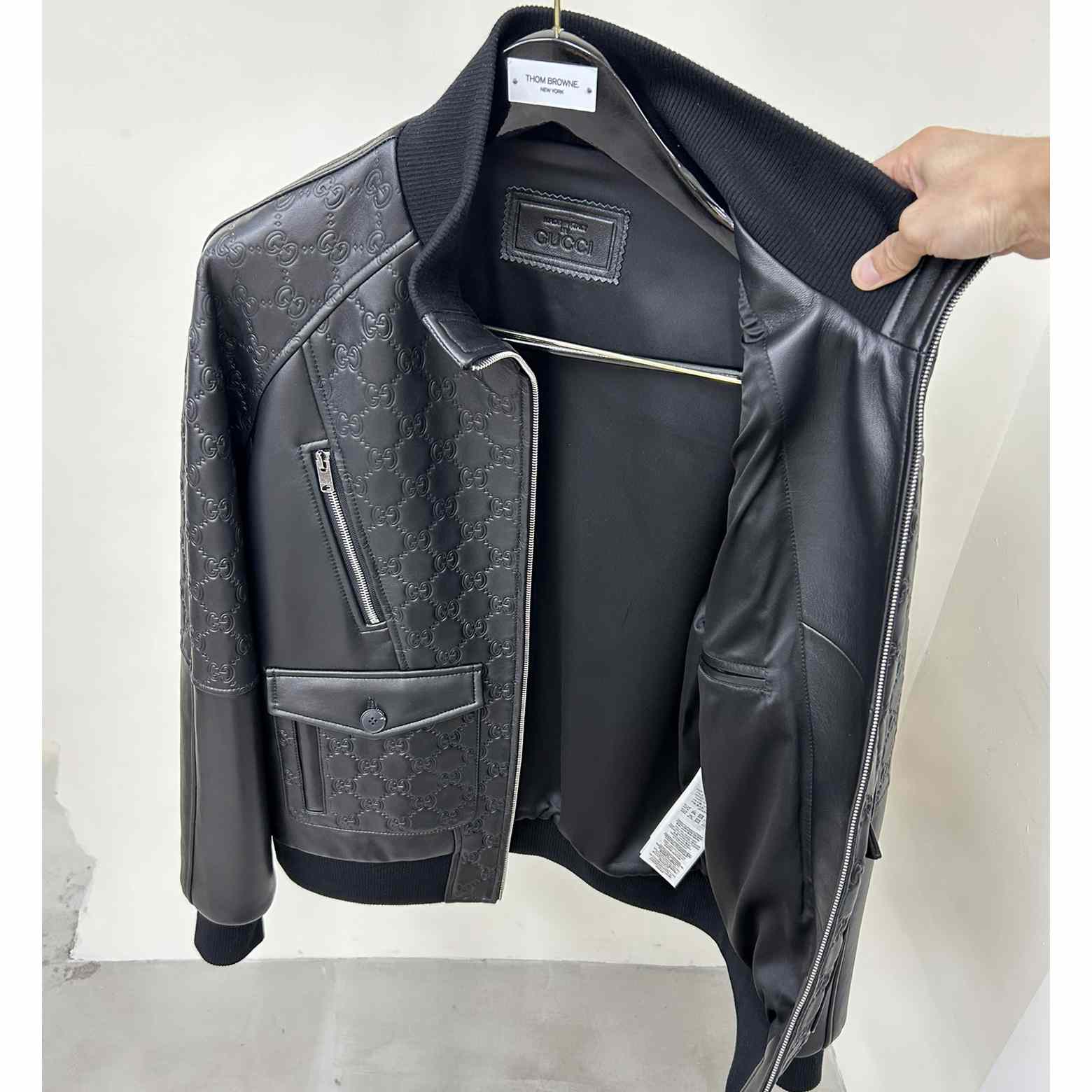 Gucci GG Leather Jacket - DopestKickz