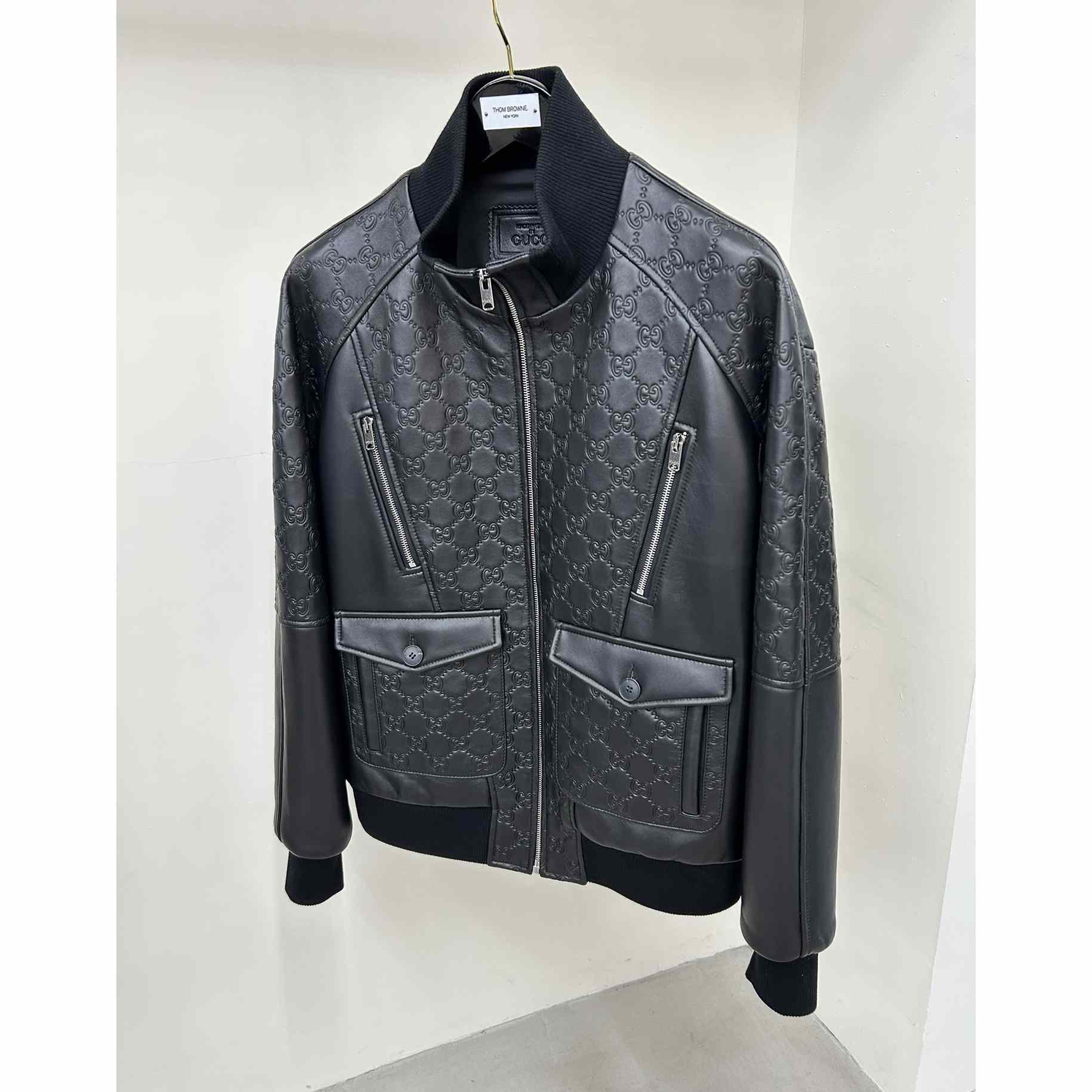 Gucci GG Leather Jacket - DopestKickz