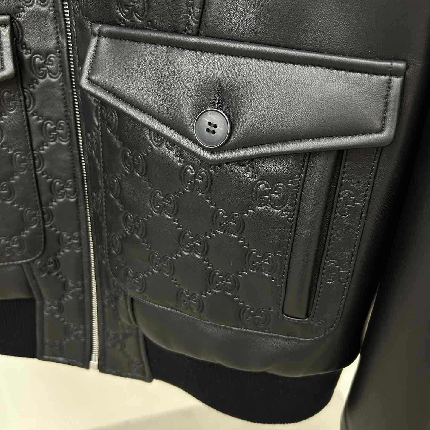 Gucci GG Leather Jacket - DopestKickz