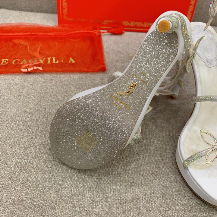 Rene Caovilla Margot Crystal White Platform Sandal 120 - DopestKickz