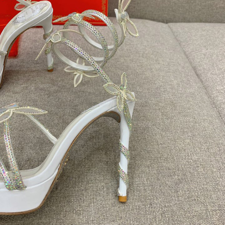 Rene Caovilla Margot Crystal White Platform Sandal 120 - DopestKickz