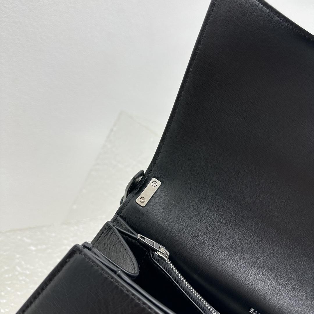 Balenciaga Crush Medium Sling Bag In Black (31x20x10cm) - DopestKickz