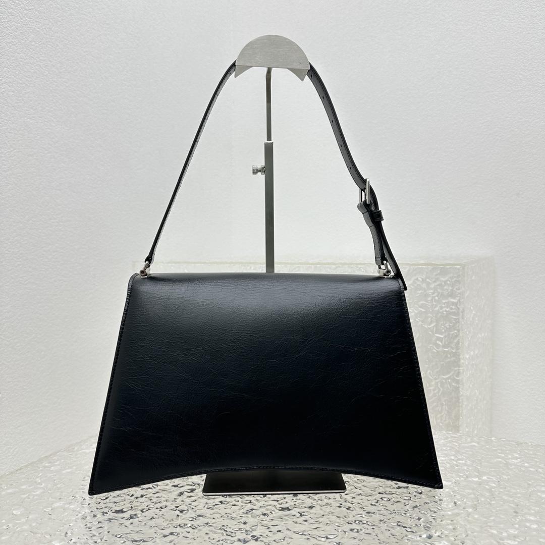 Balenciaga Crush Medium Sling Bag In Black (31x20x10cm) - DopestKickz