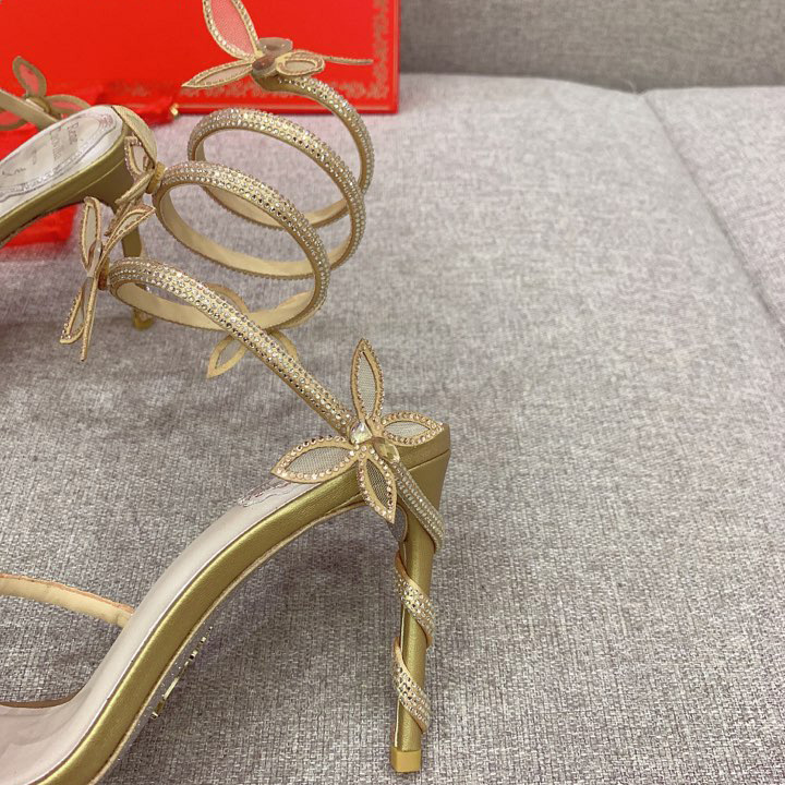 Rene Caovilla Margot Crystal Gold Butterfly Sandal   95 - DopestKickz