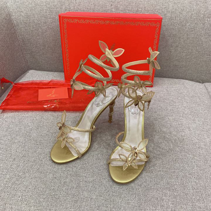 Rene Caovilla Margot Crystal Gold Butterfly Sandal   95 - DopestKickz