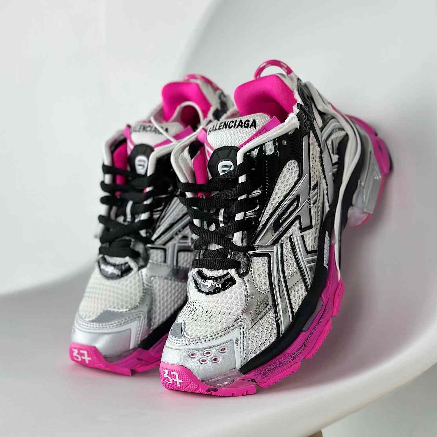 Balenciaga Runner Sneaker In Silver - DopestKickz