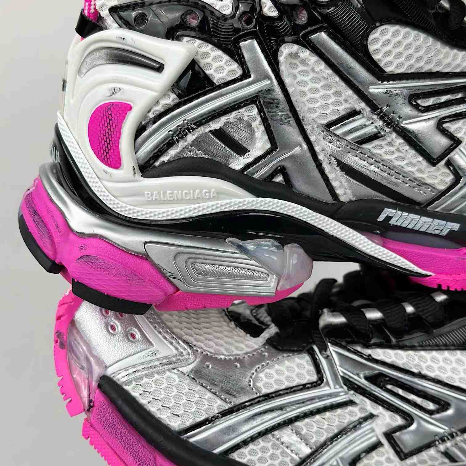 Balenciaga Runner Sneaker In Silver - DopestKickz