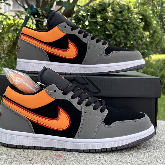 Air Jordan 1 Low “Light Graphite/Vivid Orange” Sneaker      FN7308-008  - DopestKickz