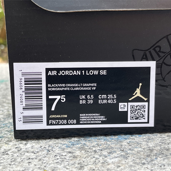 Air Jordan 1 Low “Light Graphite/Vivid Orange” Sneaker      FN7308-008  - DopestKickz