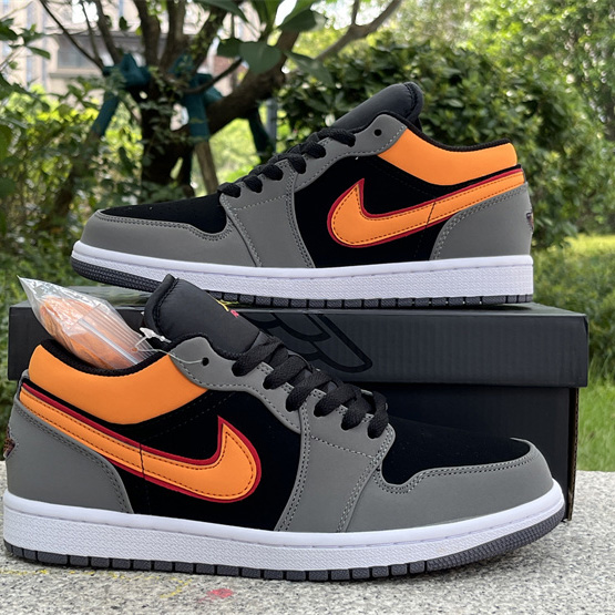 Air Jordan 1 Low “Light Graphite/Vivid Orange” Sneaker      FN7308-008  - DopestKickz