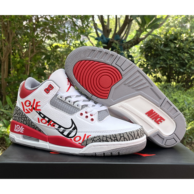 Air Jordan 3 OG “Fire Red”DIY Love Basketball Shoes   DN3707-160  - DopestKickz