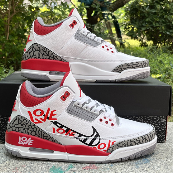 Air Jordan 3 OG “Fire Red”DIY Love Basketball Shoes   DN3707-160  - DopestKickz
