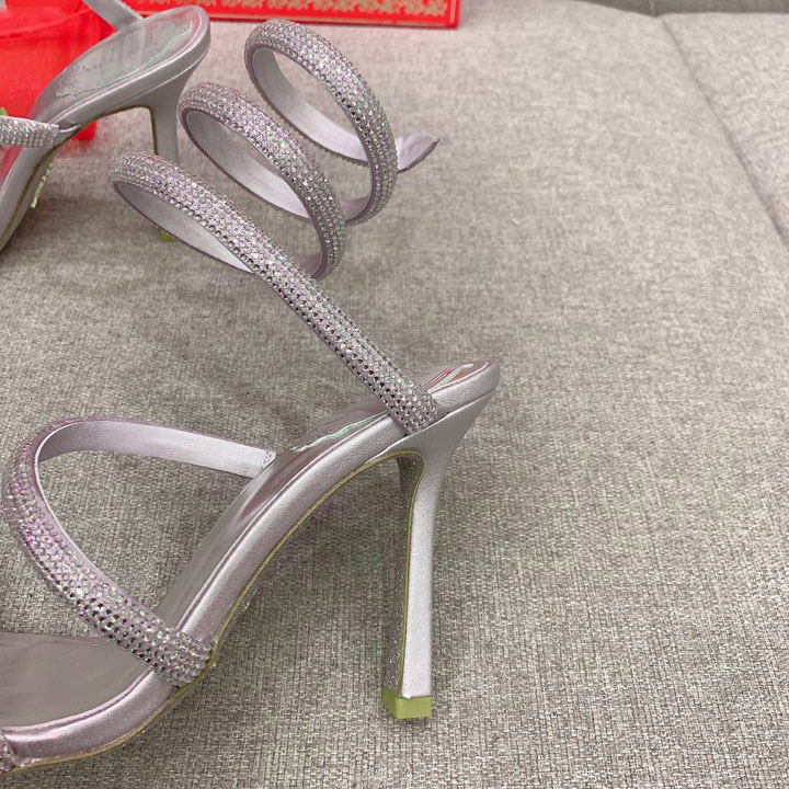 Rene Caovilla Cleo Silver Sandal 105 Crystal - DopestKickz